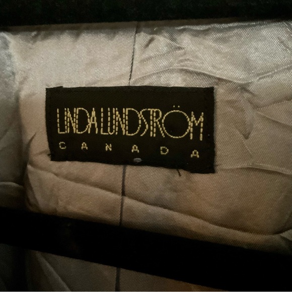 Vintage Linda Lundstrom Wool Blend Button Down Cropped Blazer Jacket - Picture 4 of 4